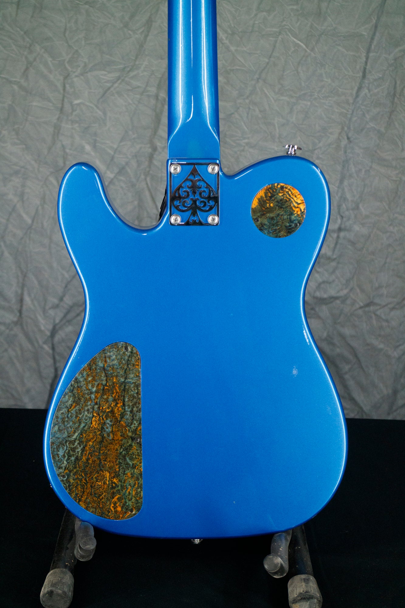 triple stabilized black ash burl tele style