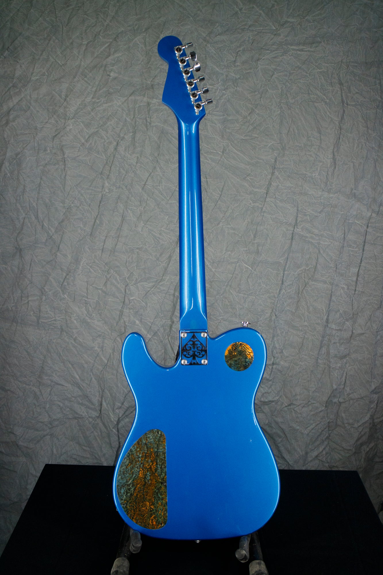 triple stabilized black ash burl tele style