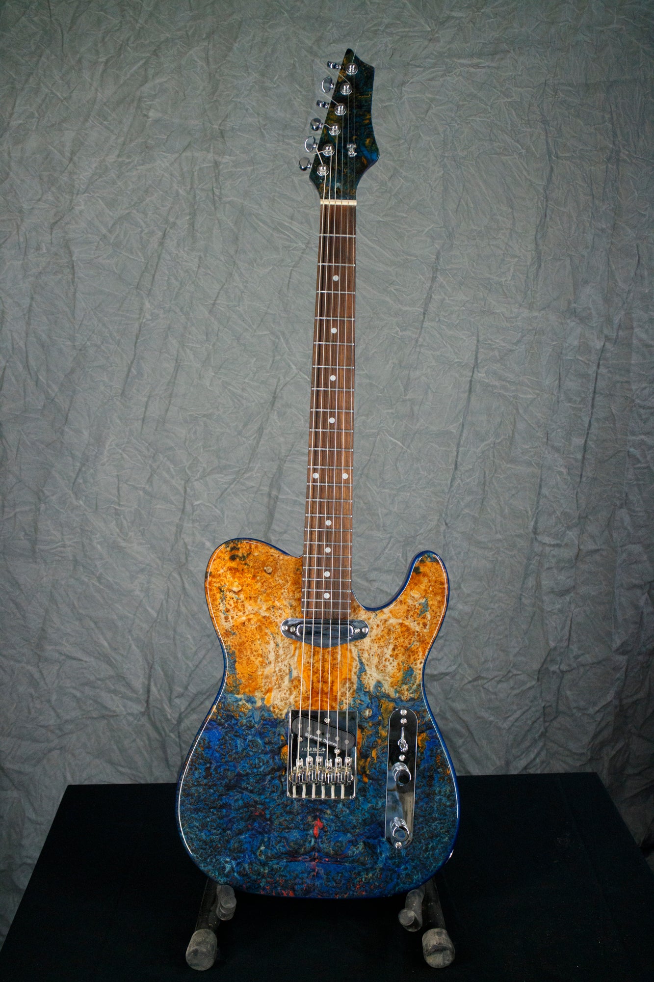 triple stabilized tele style blackash burl #2